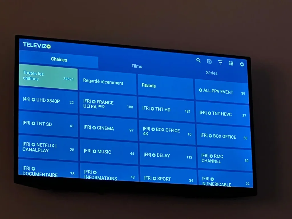 interface de l’application