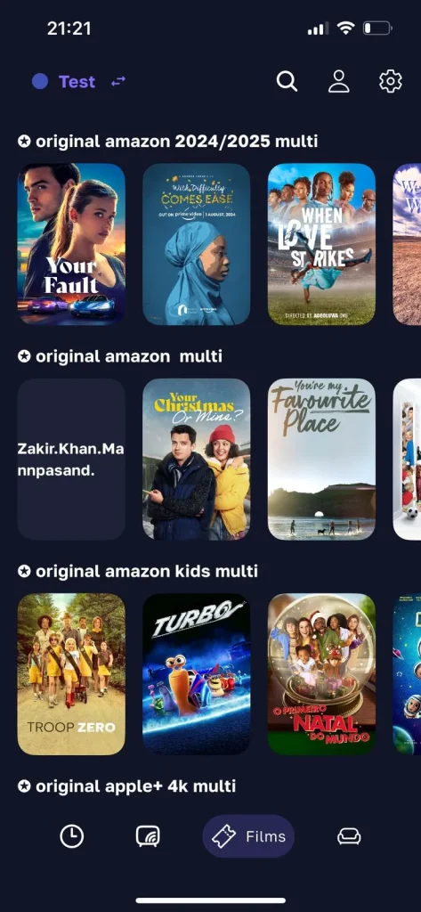 Zen IPTV Player charge le contenu de votre abonnement